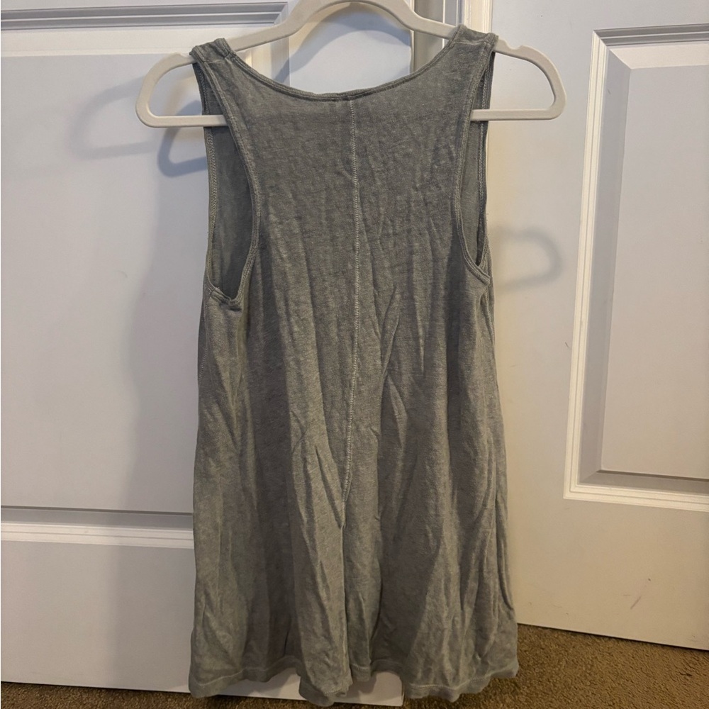 Anthropologie Akemi + Kin Linen Blend Tank Top Moss Green Size S - Picture 3 of 5